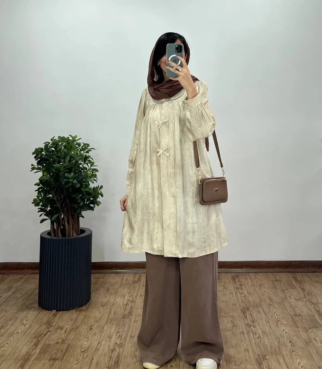 مانتو بلند دکمه دار پروانه